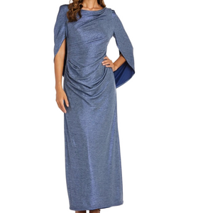 R&M RICHARDS Woman Plus 18W Slate Blue Shimmery Mother of Bride Groom Dress